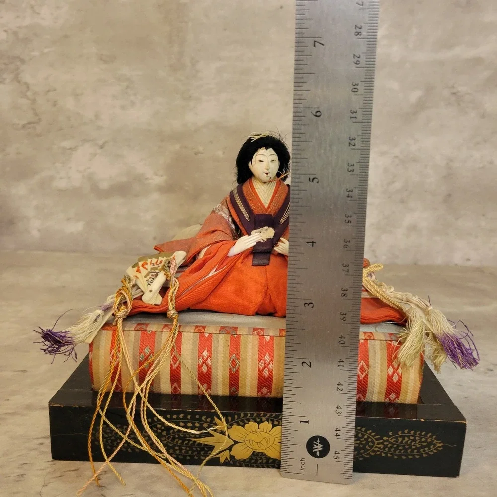 Vintage Japanese‎ Hina Doll Figurine Display Case Antique Decoration